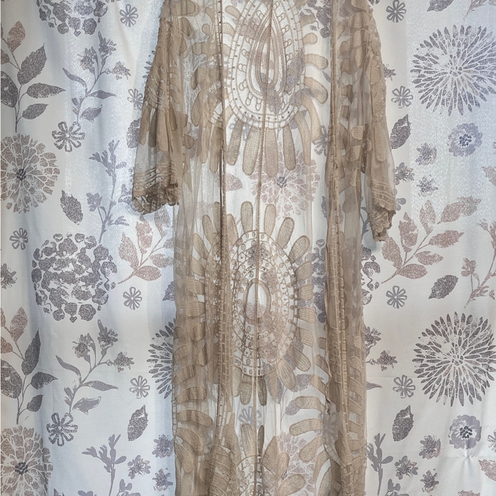 Sheer Embroidered Kimono